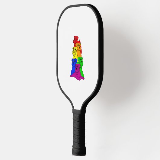 Gay Pride Schnauzer Hondenliefhebber LGBT Funny Ra Pickleball Paddle (Links)