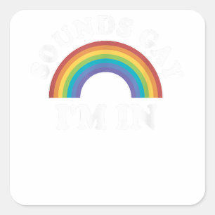 Gay Pride Shirten Mannen Vrouwen LGBT Regenbooggel Vierkante Sticker