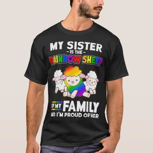 Gay Pride Sister is regenboogschaap van de familie T-shirt (Voorkant)
