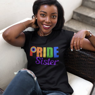 Gay Pride Sister Rainbow Lettering LGBTQ T-shirt