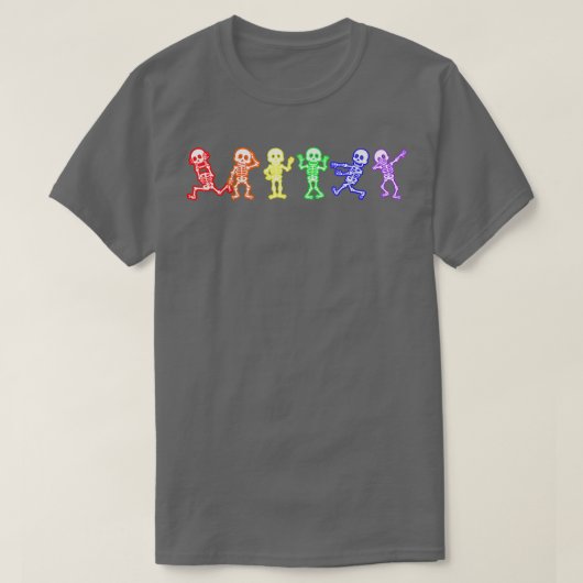 Gay Pride Skeleton LGBT Rainbow Ally Funny Cute Em T-shirt (Design voorkant)