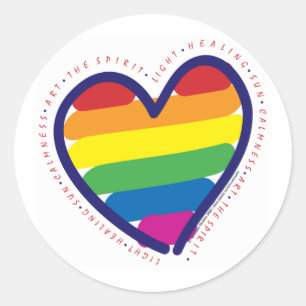 Gay Pride Spirit Heart Ronde Sticker