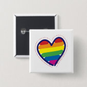 Gay Pride Spirit Heart Vierkante Button 5,1 Cm (Voorkant /achterkant)