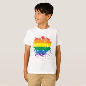 Gay-Pride-Splatter-Heart T-shirt (Voorkant volledig)