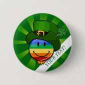 Gay Pride St. Patrick's Day Custom Text Button (Voorkant)