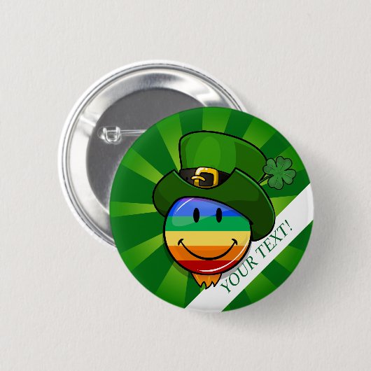 Gay Pride St. Patrick's Day Custom Text Button (Voorkant /achterkant)