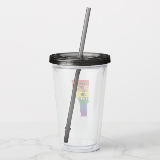 Gay Pride State | Vermont Acryl Drinkbeker (Achterkant)