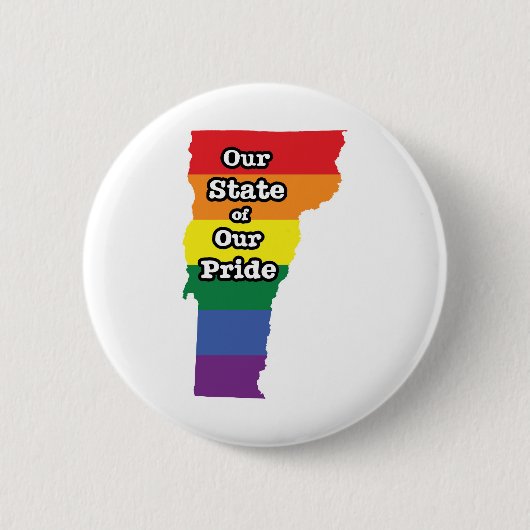 Gay Pride State | Vermont Ronde Button 5,7 Cm (Voorkant)