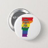 Gay Pride State | Vermont Ronde Button 5,7 Cm (Voorkant /achterkant)