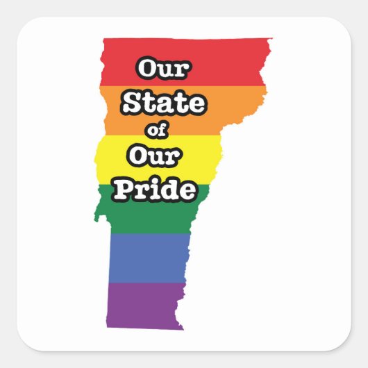 Gay Pride State | Vermont Vierkante Sticker (Voorkant)