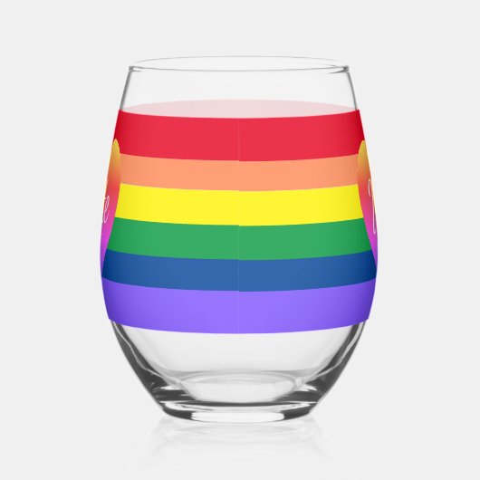 Gay Pride stemming Rainbow LGBTQ 2024 Verkiezingen Wijnglas Zonder Voet (Rechts)