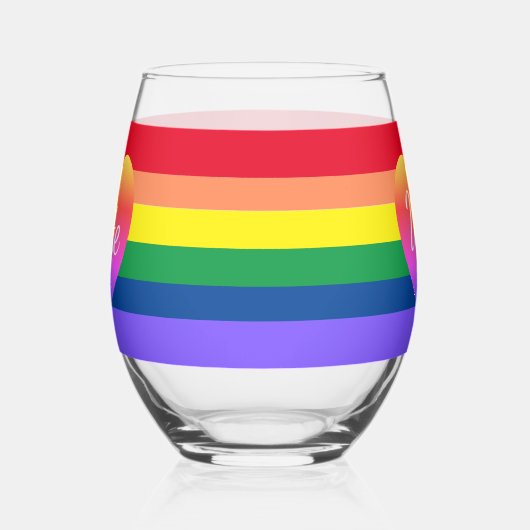 Gay Pride stemming Rainbow LGBTQ 2024 Verkiezingen Wijnglas Zonder Voet (Links)