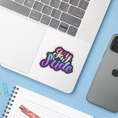 Gay Pride Sticker (Laptop met iPhone)