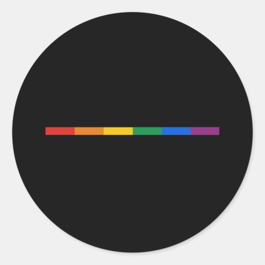 Gay Pride Stripe Ronde Sticker (Voorkant)