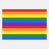 Gay Pride Striped Rainbow Patroon Inpakpapier Vel (Voorkant)