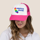 Gay Pride Stripes op California Rainbow Proud Mam Trucker Pet<br><div class="desc">Pas aan met uw keuze uit pet; pas de tekst naar wens aan</div>