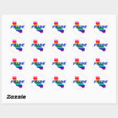 Gay Pride Stripes op Californische regenboog Ronde Sticker (Vel)