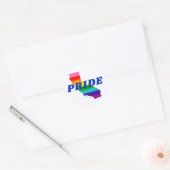 Gay Pride Stripes op Californische regenboog Ronde Sticker (Envelop)