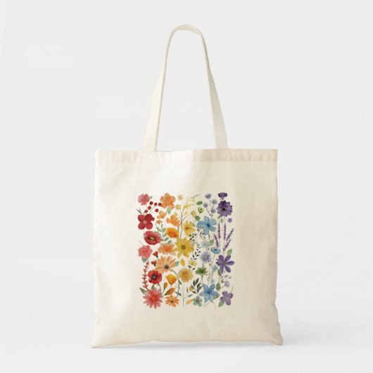 gay pride subtiele wilde bloemen lgbtq maand regen tote bag (Voorkant)