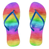 Gay Pride Support Rainbow Waterverf LGBTQ Teenslippers (Voetbed)