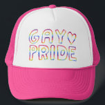 GAY PRIDE Sweet Rainbow Handlettering Heart Trucker Pet<br><div class="desc">Pas dit coole pet aan door uw eigen tekst toe te voegen. Bekijk mijn winkel voor meer overeenkomende objecten! Als je het koopt,  bedankt! Ben zeker om een foto op Instagram van het in actie te delen en me te labels @shoshannahscribbles :)</div>