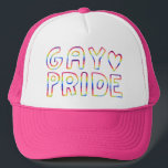 GAY PRIDE Sweet Rainbow Handlettering Heart Trucker Pet<br><div class="desc">Pas dit coole pet aan door uw eigen tekst toe te voegen. Bekijk mijn winkel voor meer overeenkomende objecten! Als je het koopt,  bedankt! Ben zeker om een foto op Instagram van het in actie te delen en me te labels @shoshannahscribbles :)</div>
