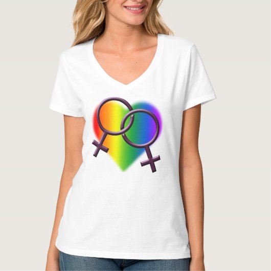 Gay Pride T-shirts Shirten van lesbische liefde vo (Voorkant)
