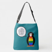 Gay Pride Talking Ms Penguin gepersonaliseerd Crossbody Tas (Achterkant)