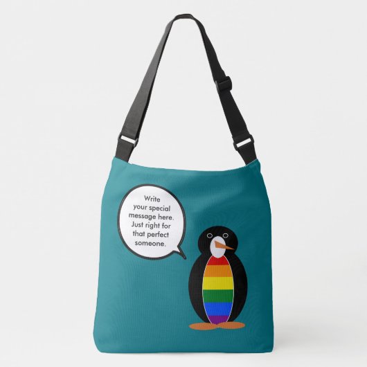 Gay Pride Talking Ms Penguin gepersonaliseerd Crossbody Tas (Voorkant)