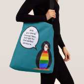 Gay Pride Talking Ms Penguin gepersonaliseerd Crossbody Tas (Dichtbij)