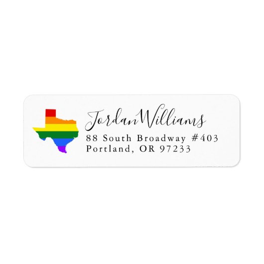 Gay Pride | Texas Rainbow Etiket (Voorkant)