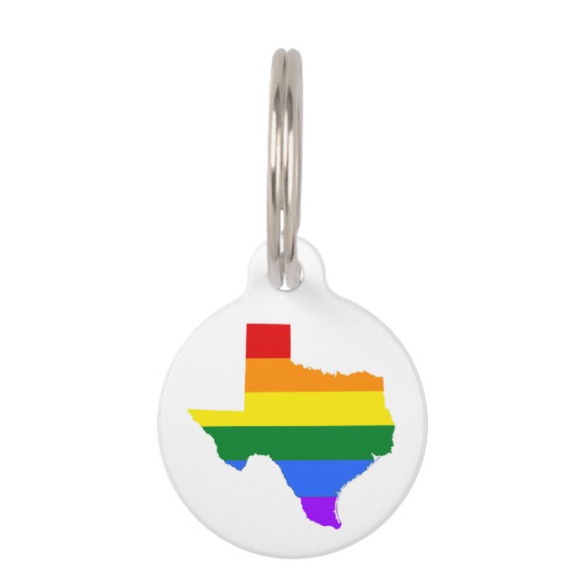 Gay Pride | Texas Rainbow Huisdierpenning (Voorkant)
