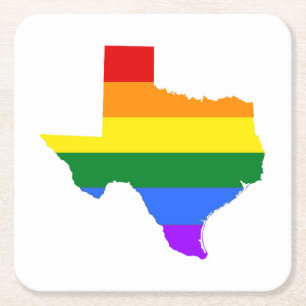 Gay Pride   Texas Rainbow Kartonnen Onderzetters