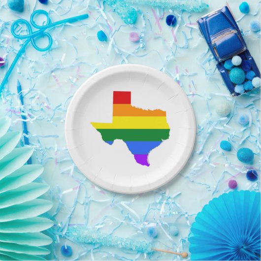 Gay Pride | Texas Rainbow Papieren Bordje (Feest)