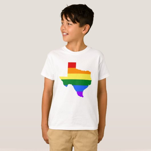 Gay Pride | Texas Rainbow T-shirt (Voorkant volledig)