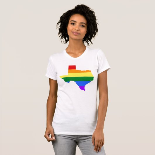 Gay Pride | Texas Rainbow T-shirt (Voorkant volledig)