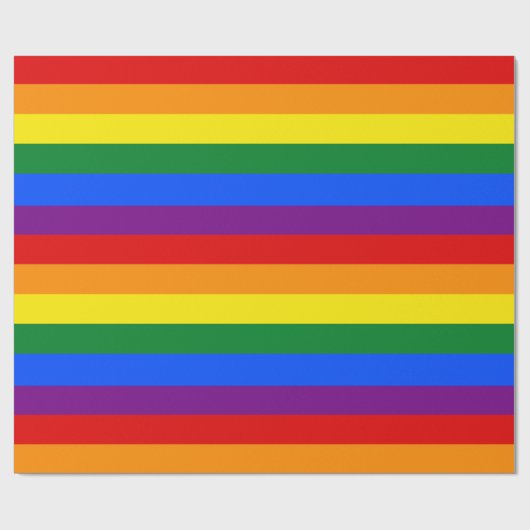 Gay Pride Thin Stripe Cadeaupapier (Vlak)