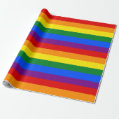 Gay Pride Thin Stripe Cadeaupapier (Uitgerold)