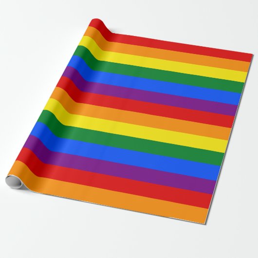 Gay Pride Thin Stripe Cadeaupapier (Uitgerold)