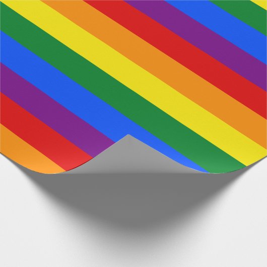 Gay Pride Thin Stripe Cadeaupapier (Hoek)