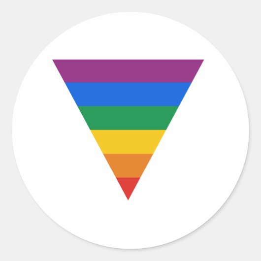 Gay Pride Triangle Ronde Sticker (Voorkant)