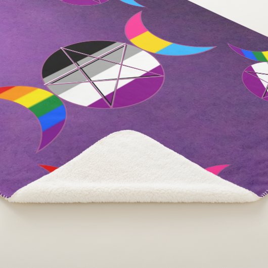 Gay Pride Triple Goddess Pentacle Sherpa Deken (3/4)
