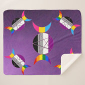 Gay Pride Triple Goddess Pentacle Sherpa Deken (Voorkant (horizontaal))