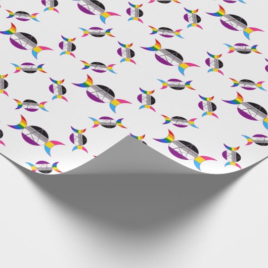 Gay Pride Triple Moon Goddess Pentacle Cadeaupapier (Hoek)