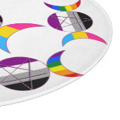Gay Pride Triple Moon Goddess Pentacle Snijplank (Hoek)