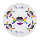 Gay Pride Triple Moon Goddess Pentacle Snijplank (Voorkant)
