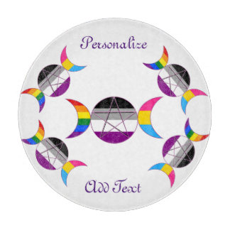 Gay Pride Triple Moon Goddess Pentacle Snijplank