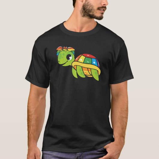 Gay Pride Turtle LGBT Q Cute Animal Rainbow Pride T-shirt (Voorkant)