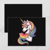 Gay Pride Unicorn Hart Regenboog Vlag LGBT Briefkaart (Voorkant / Achterkant)