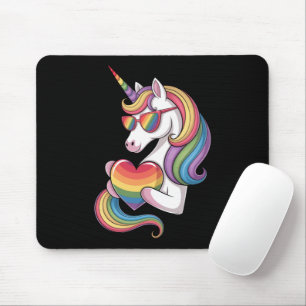 Gay Pride Unicorn Hart Regenboog Vlag LGBT Muismat
